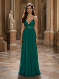 Strapless Teal / Emerald Green Evening Gown
