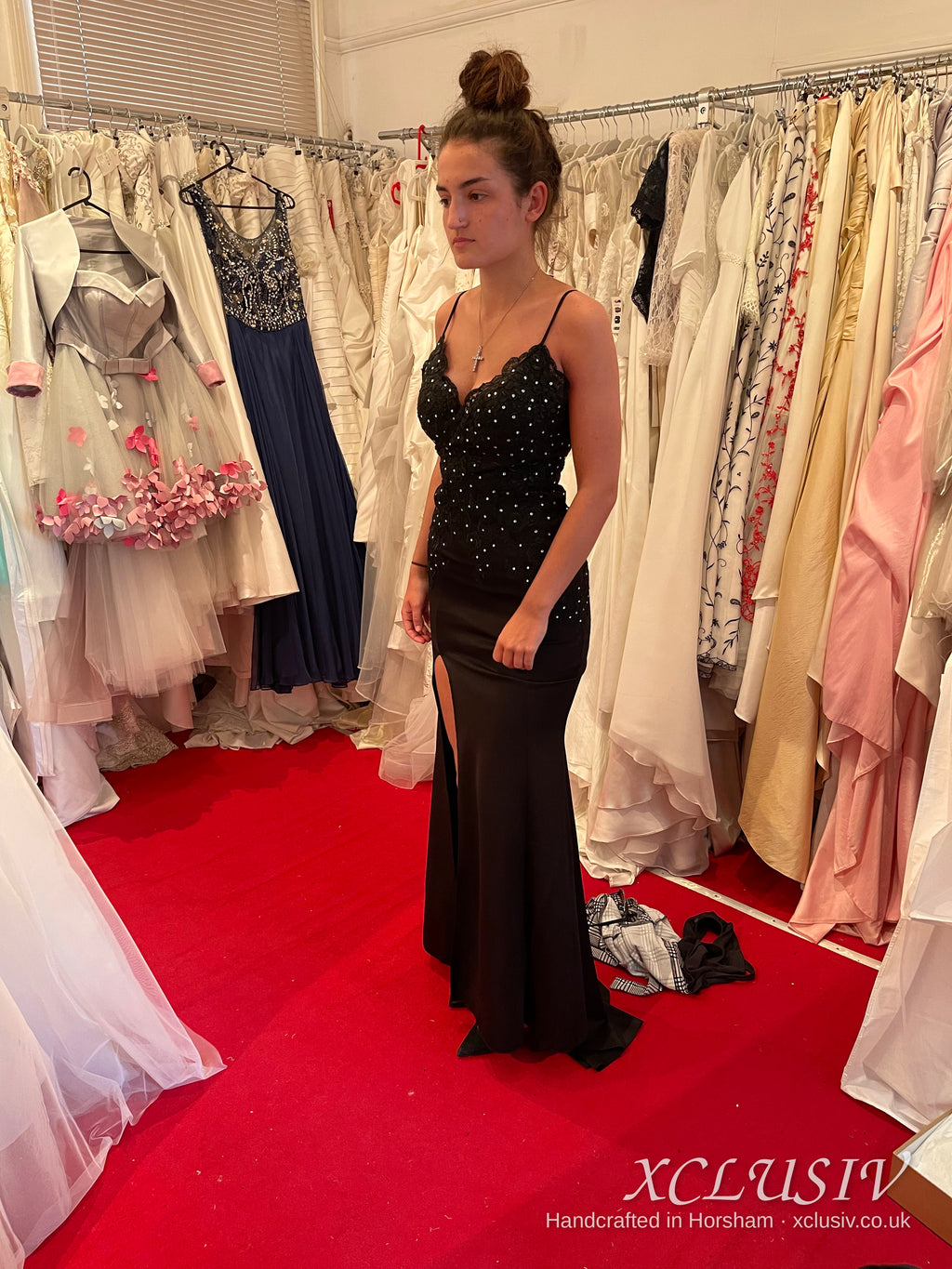 Black Beaded Bodice Mermaid Split Prom Dress – XCLUSIV Horsham (view 2)