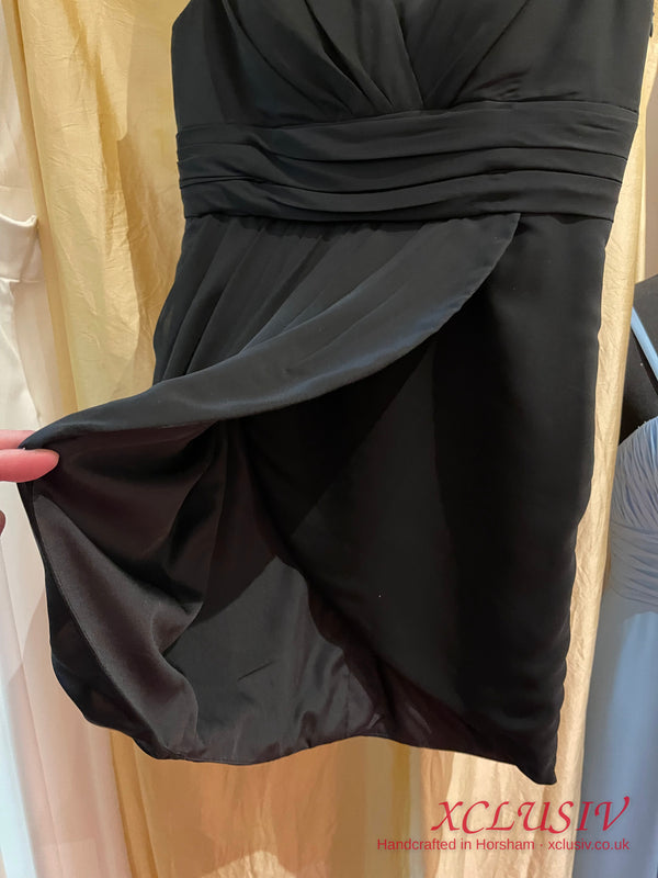 Black Chiffon V-Neck Cocktail Prom & Evening Dress – XCLUSIV Horsham (view 2)
