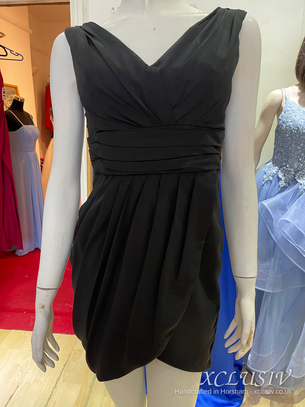 Black Chiffon V-Neck Cocktail Prom & Evening Dress – XCLUSIV Horsham (view 4)