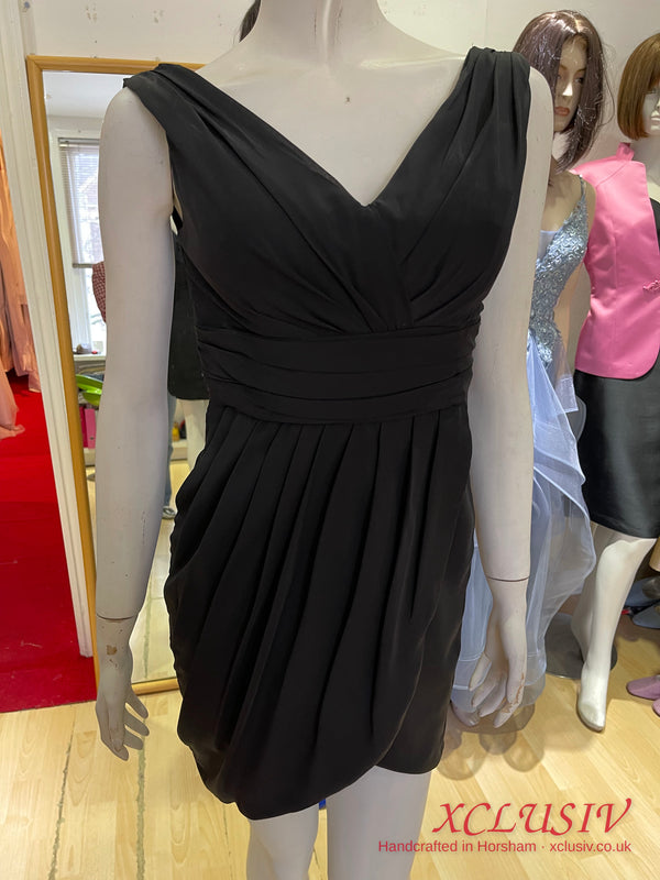 Black Chiffon V-Neck Cocktail Prom & Evening Dress – XCLUSIV Horsham (view 12)