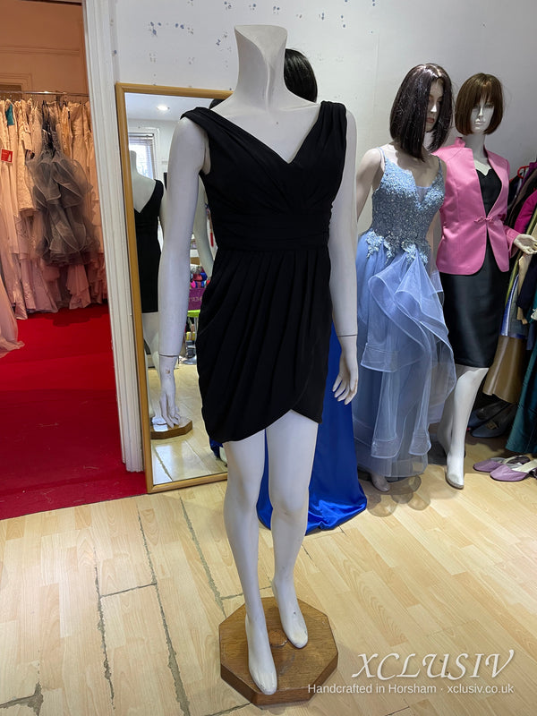 Black Chiffon V-Neck Cocktail Prom & Evening Dress – XCLUSIV Horsham (view 13)