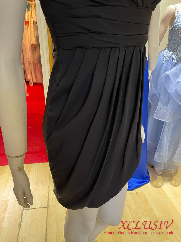 Black Chiffon V-Neck Cocktail Prom & Evening Dress – XCLUSIV Horsham (view 14)