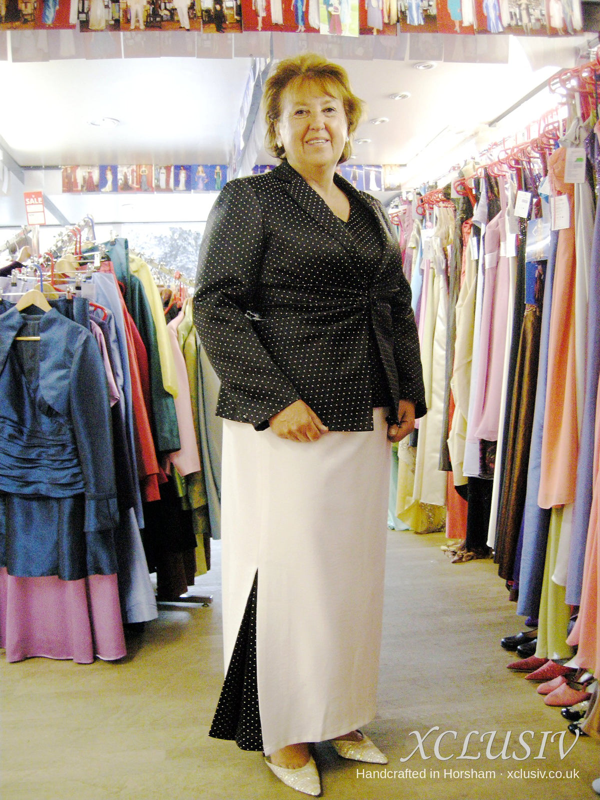 Black Polka-Dot Jacket & Ivory Long Skirt – Mother of the Bride – XCLUSIV Horsham Main image
