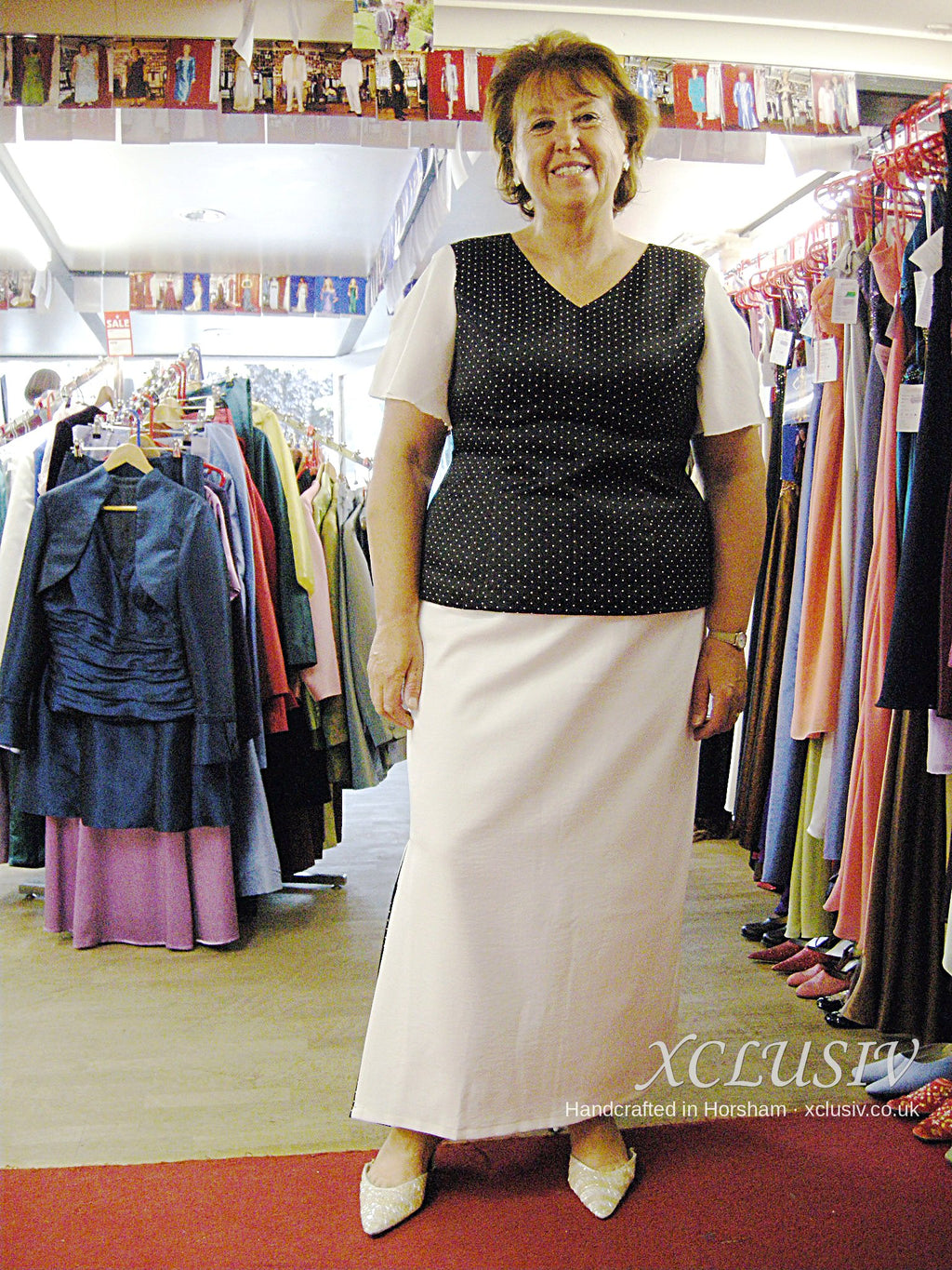 Black Polka-Dot Jacket & Ivory Long Skirt – Mother of the Bride – XCLUSIV Horsham (view 2)