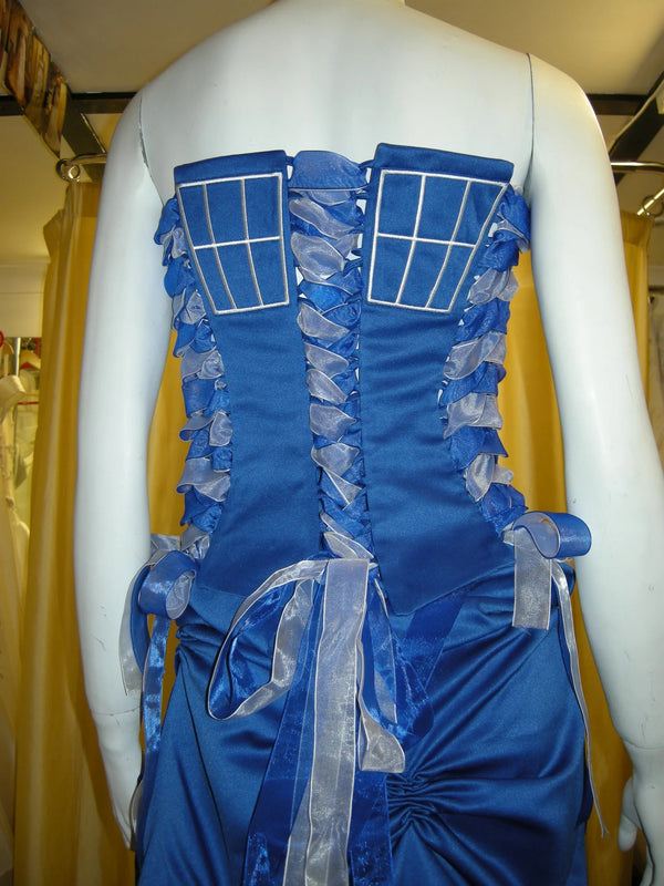 Blue police box gown lace-up back – XCLUSIV Horsham