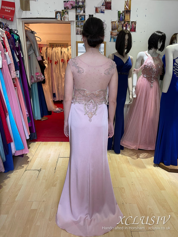 Blush Pink Beaded Illusion Bodice Prom Dress – XCLUSIV Horsham