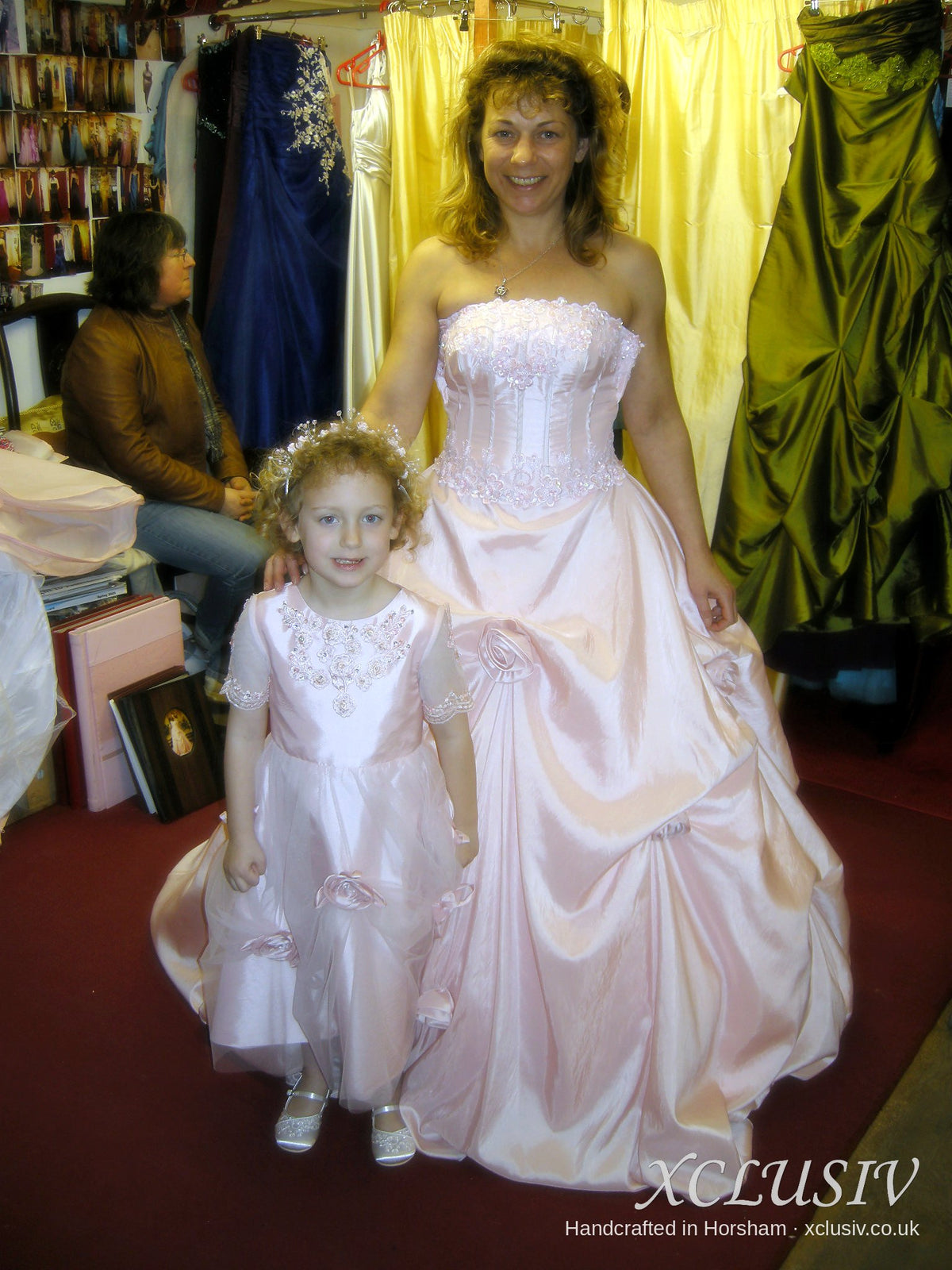 Blush Satin Pick-Up Ball Gown Wedding Dress – XCLUSIV Horsham