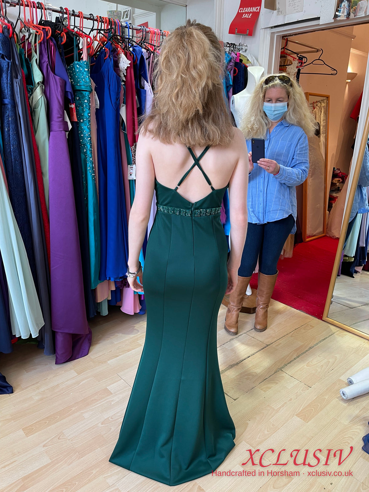 Bottle Green Crepe Cross-Back Mermaid Prom Dress – XCLUSIV Horsham