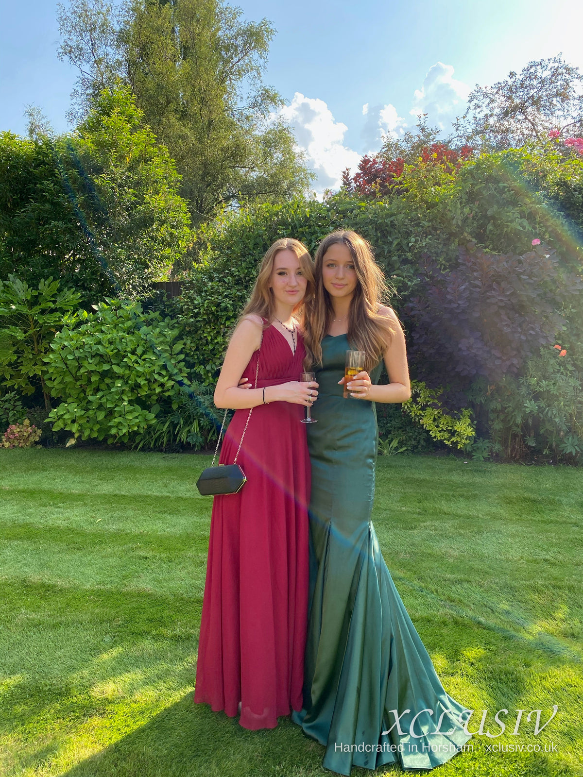 Burgundy Chiffon & Emerald Satin Prom Dress – XCLUSIV Horsham