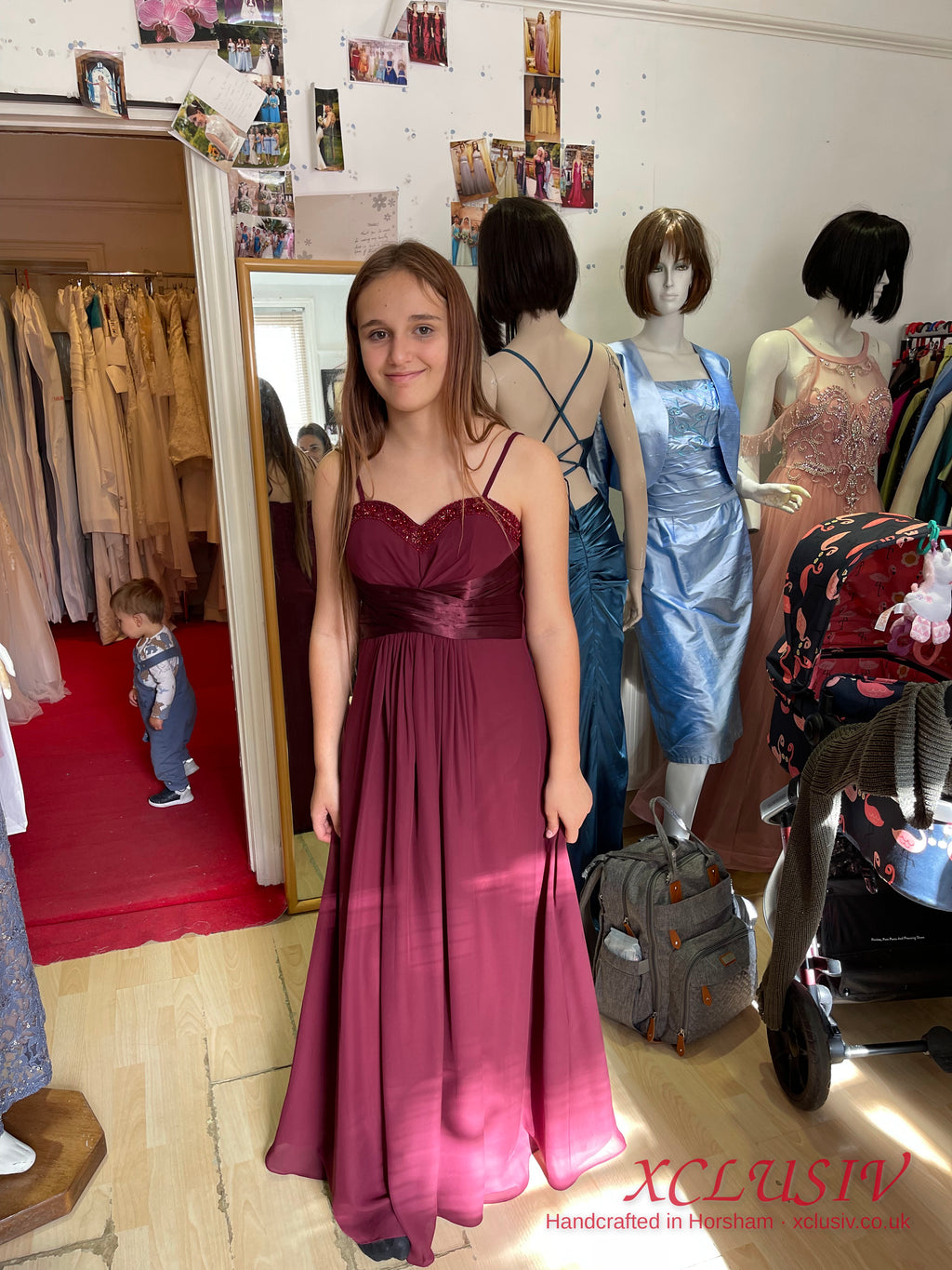 Burgundy Chiffon Sweetheart Junior Bridesmaid Dress – XCLUSIV Horsham