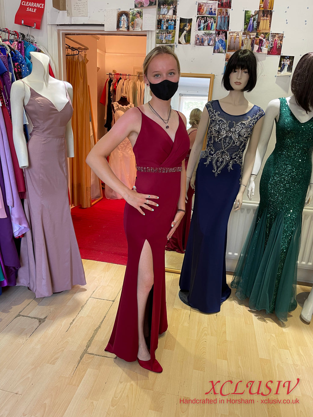 Burgundy Crepe Split Cross-Back Prom Dress – XCLUSIV Horsham