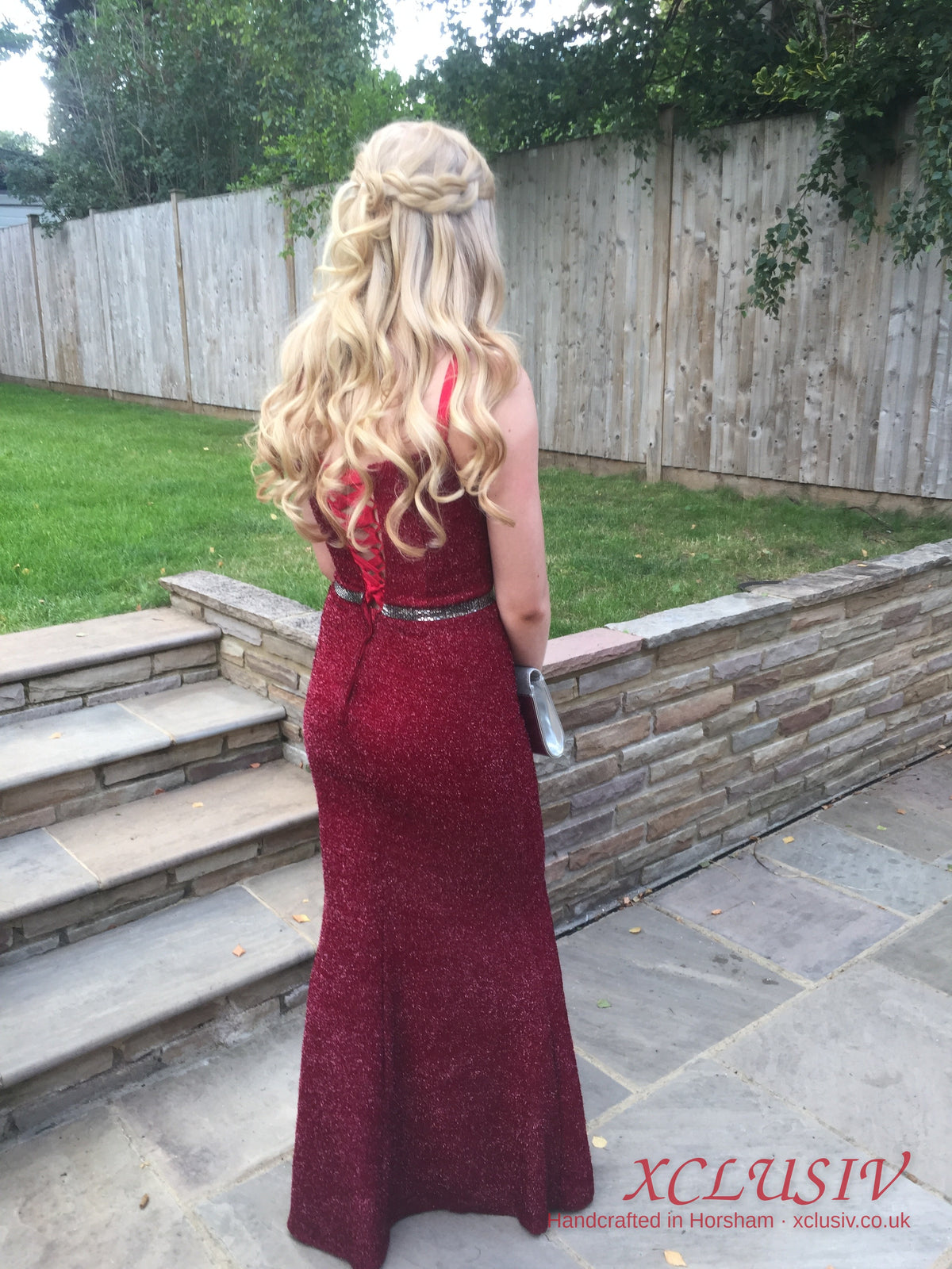 Burgundy Lace Mermaid Prom Dress – XCLUSIV Horsham (view 2)