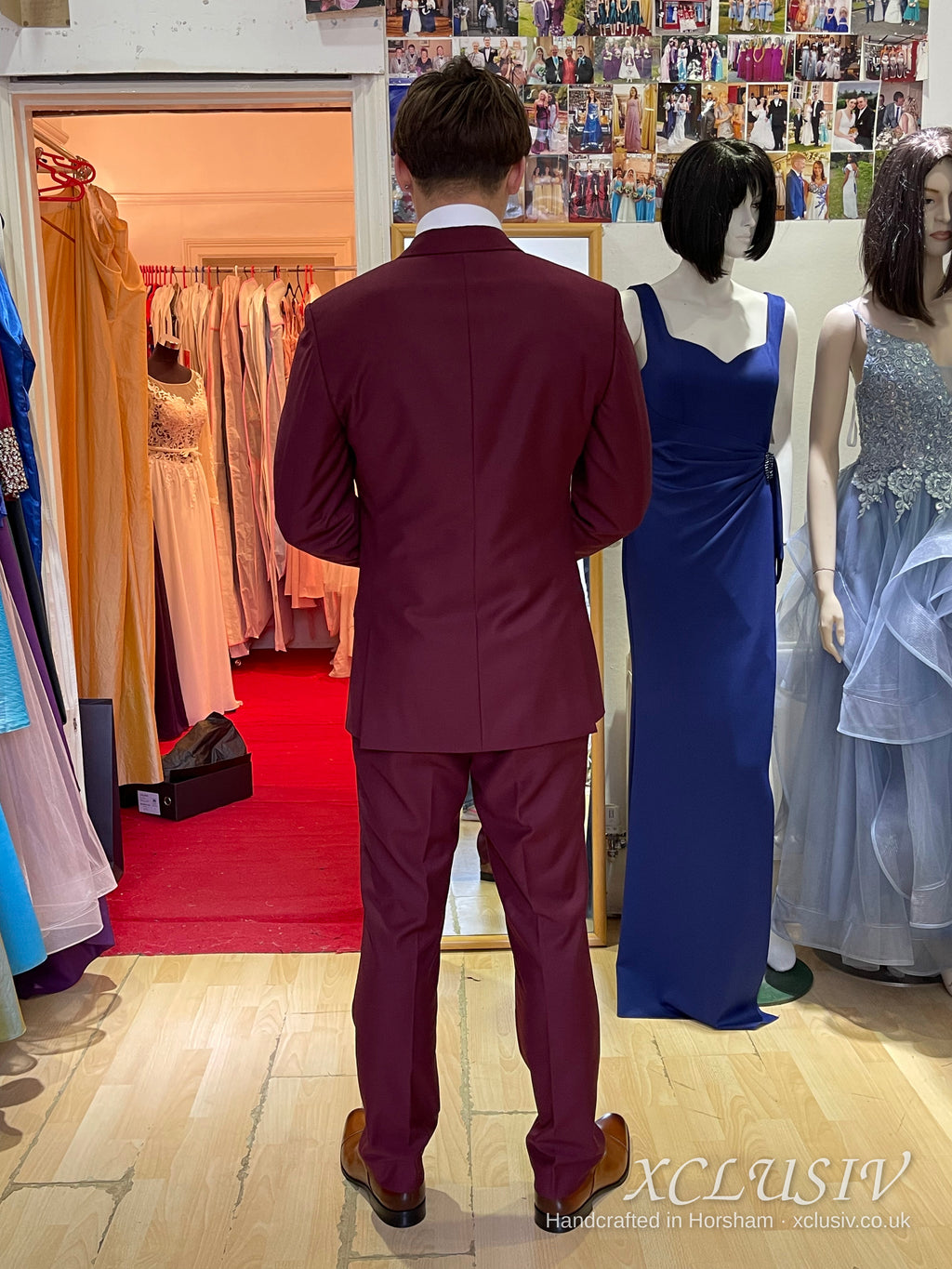 Burgundy Slim-Fit Men's Suit – XCLUSIV Horsham (view 2)