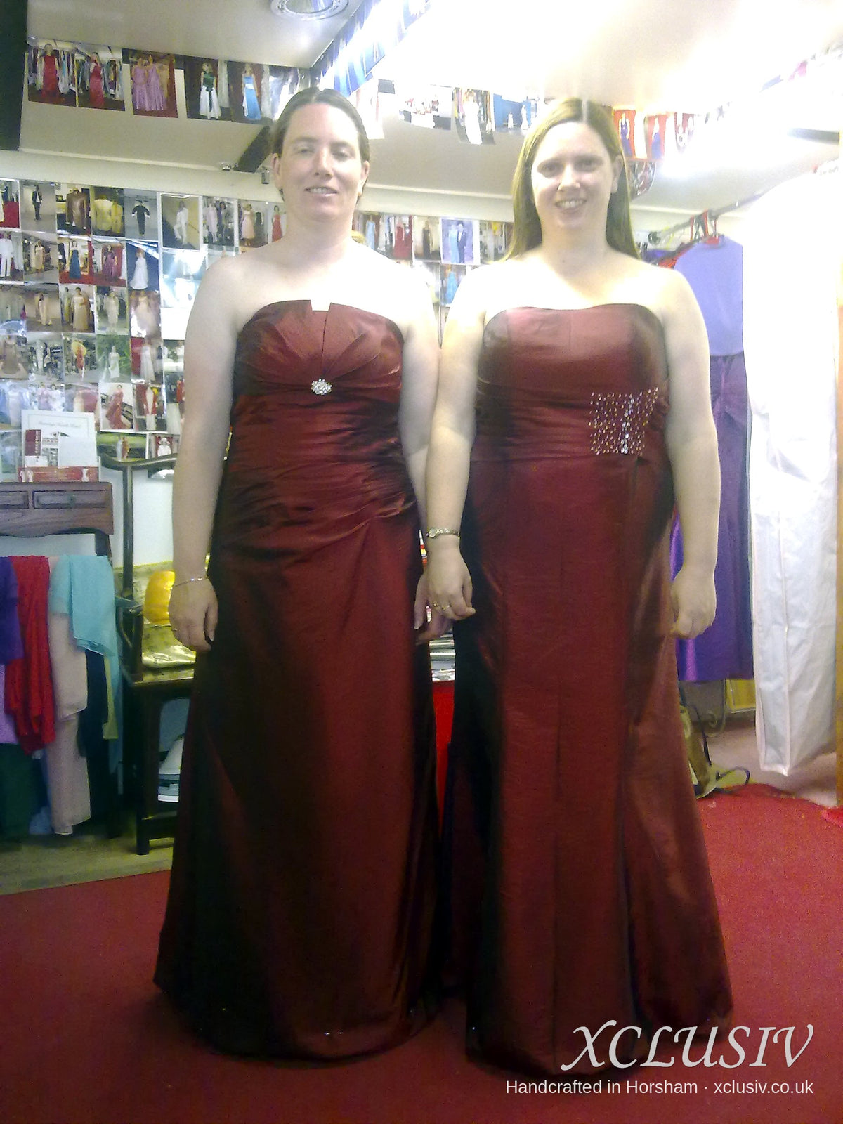 Burgundy Taffeta Strapless Bridesmaid Dress – XCLUSIV Horsham