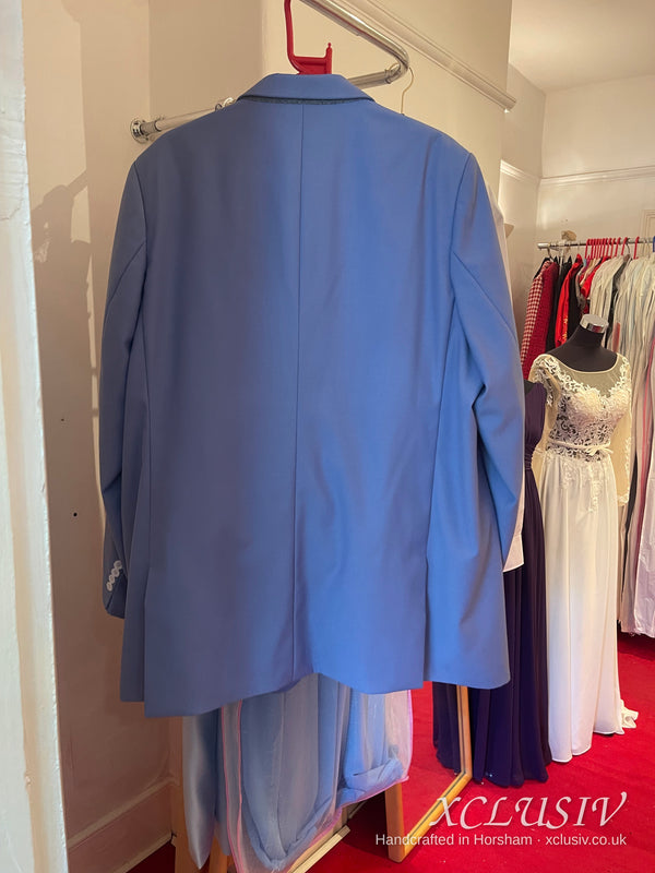Cornflower Blue Men's Three-Piece Suit – XCLUSIV Horsham (view 2)
