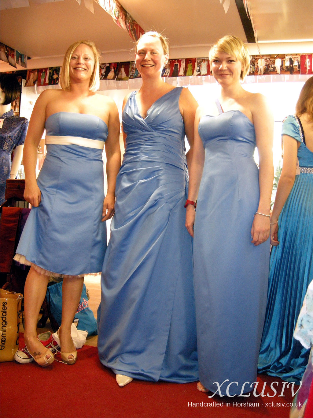 Cornflower Blue Satin Mix & Match Bridesmaid Dresses – XCLUSIV Horsham (view 2)
