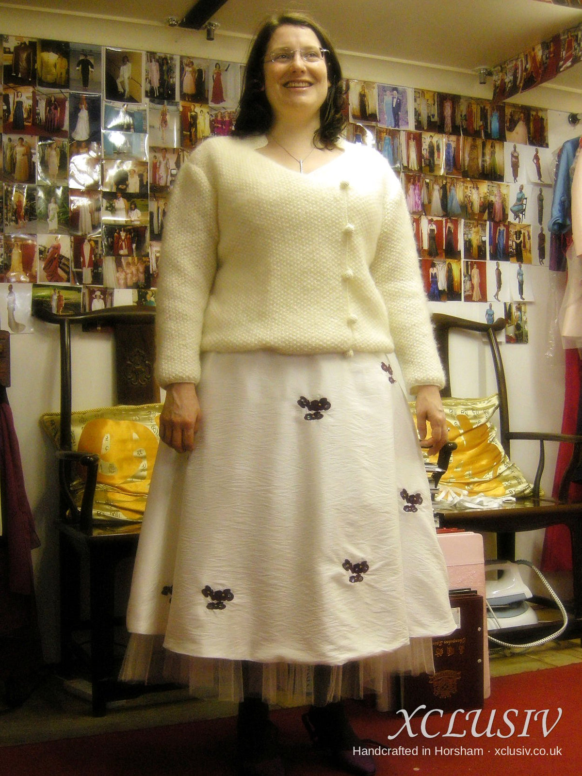 Cream Cardigan & Embroidered Tea Skirt – Mother of the Bride – XCLUSIV Horsham Main image