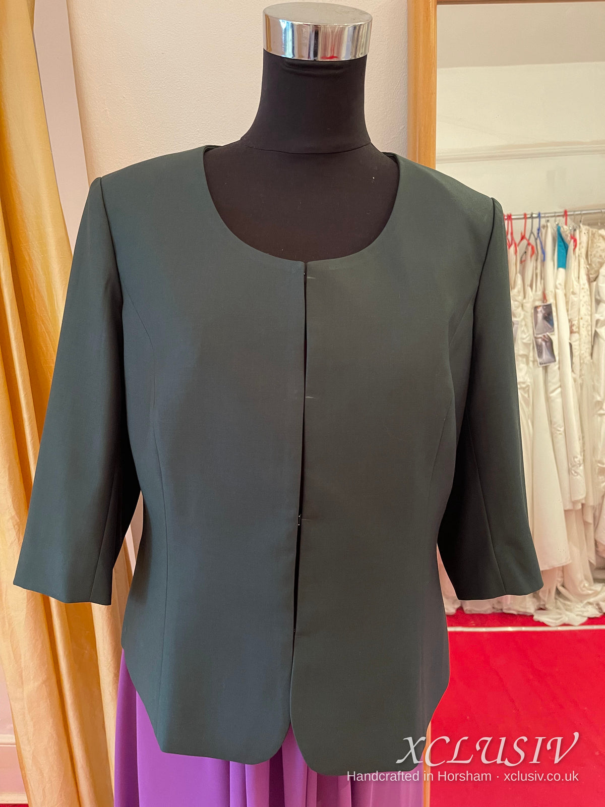 Dark Green Bolero Jacket – Mother of the Bride – XCLUSIV Horsham