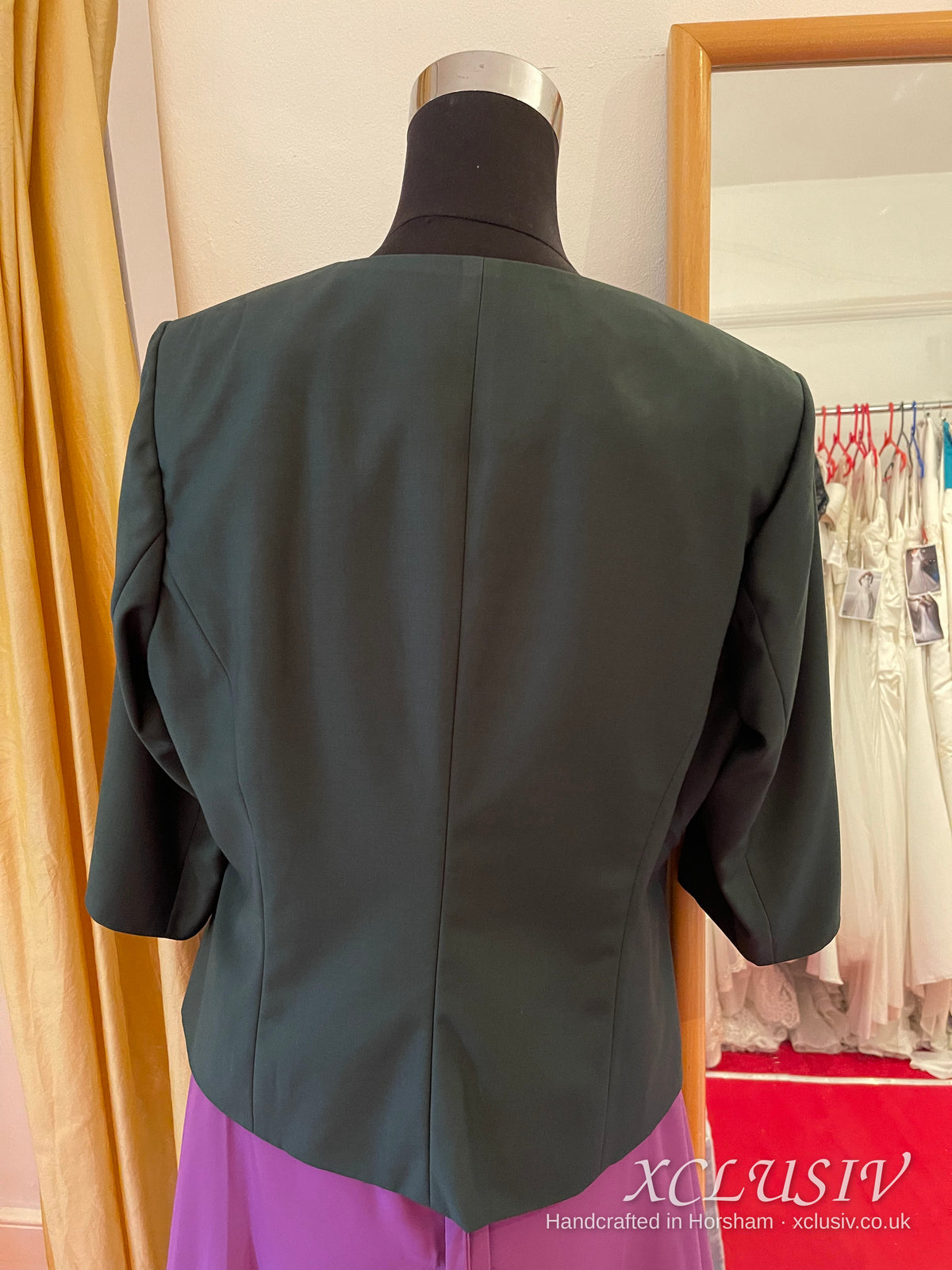 Dark Green Bolero Jacket – Mother of the Bride – XCLUSIV Horsham (view 2)
