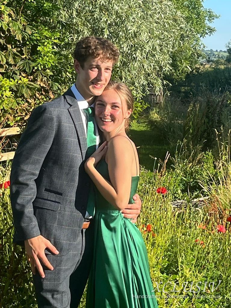 Emerald Green Satin Prom Dress – XCLUSIV Horsham