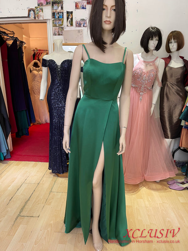 Emerald Satin Wrap Split Slip Prom Dress – XCLUSIV Horsham