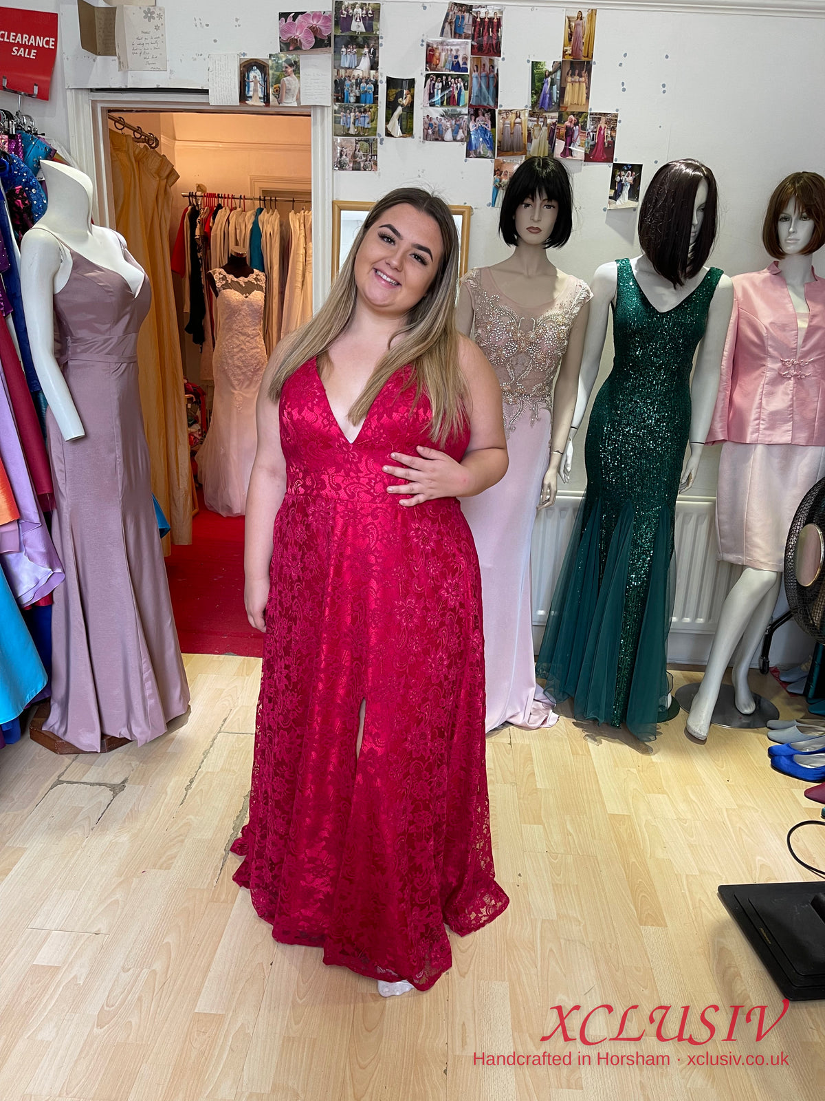 Fuchsia Lace Plunge Prom & Evening Dress – XCLUSIV Horsham