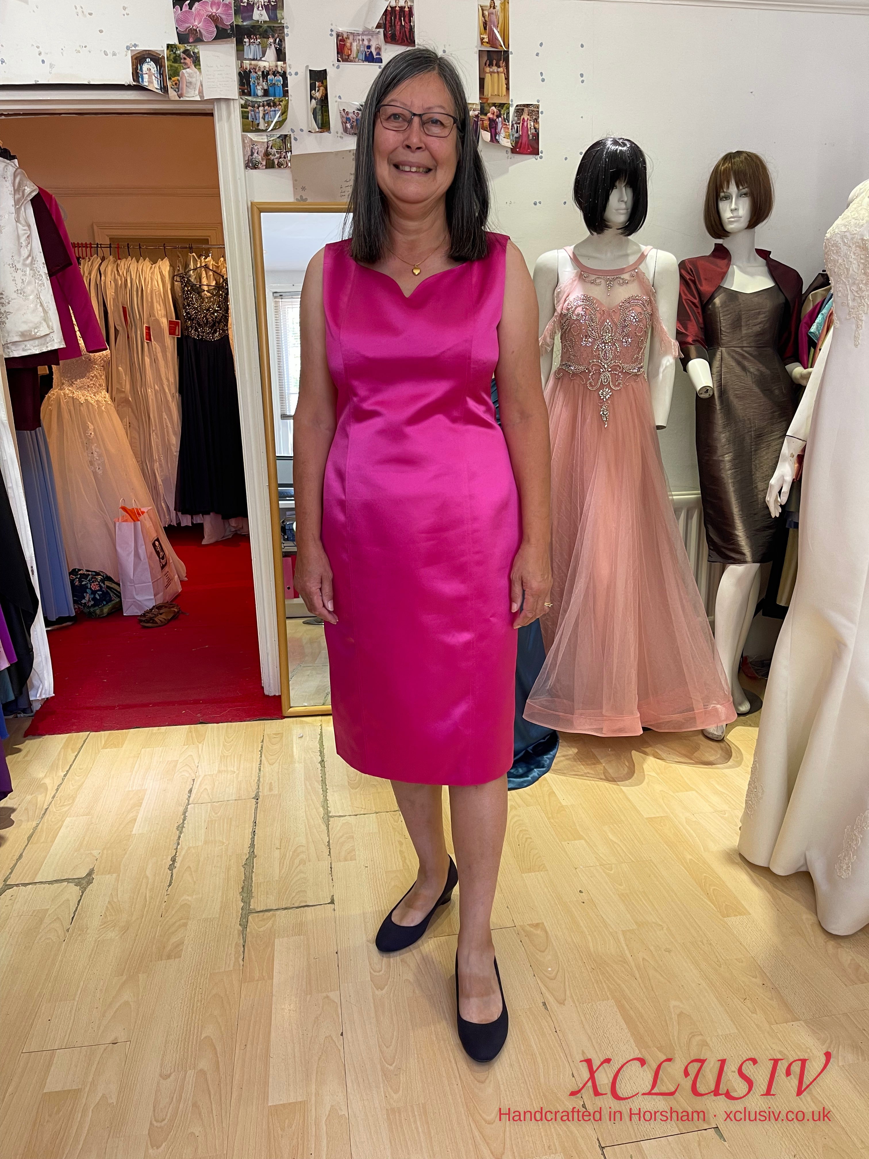 Fuchsia Satin Shift Dress & Jacket – Mother of the Bride Secondary image