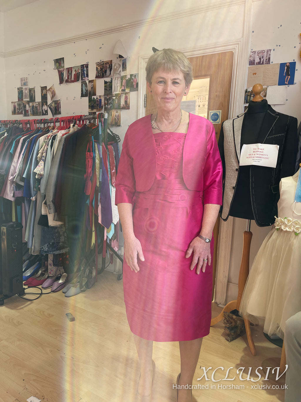Fuchsia Silk Shift Dress & Jacket – Mother of the Bride – XCLUSIV Horsham