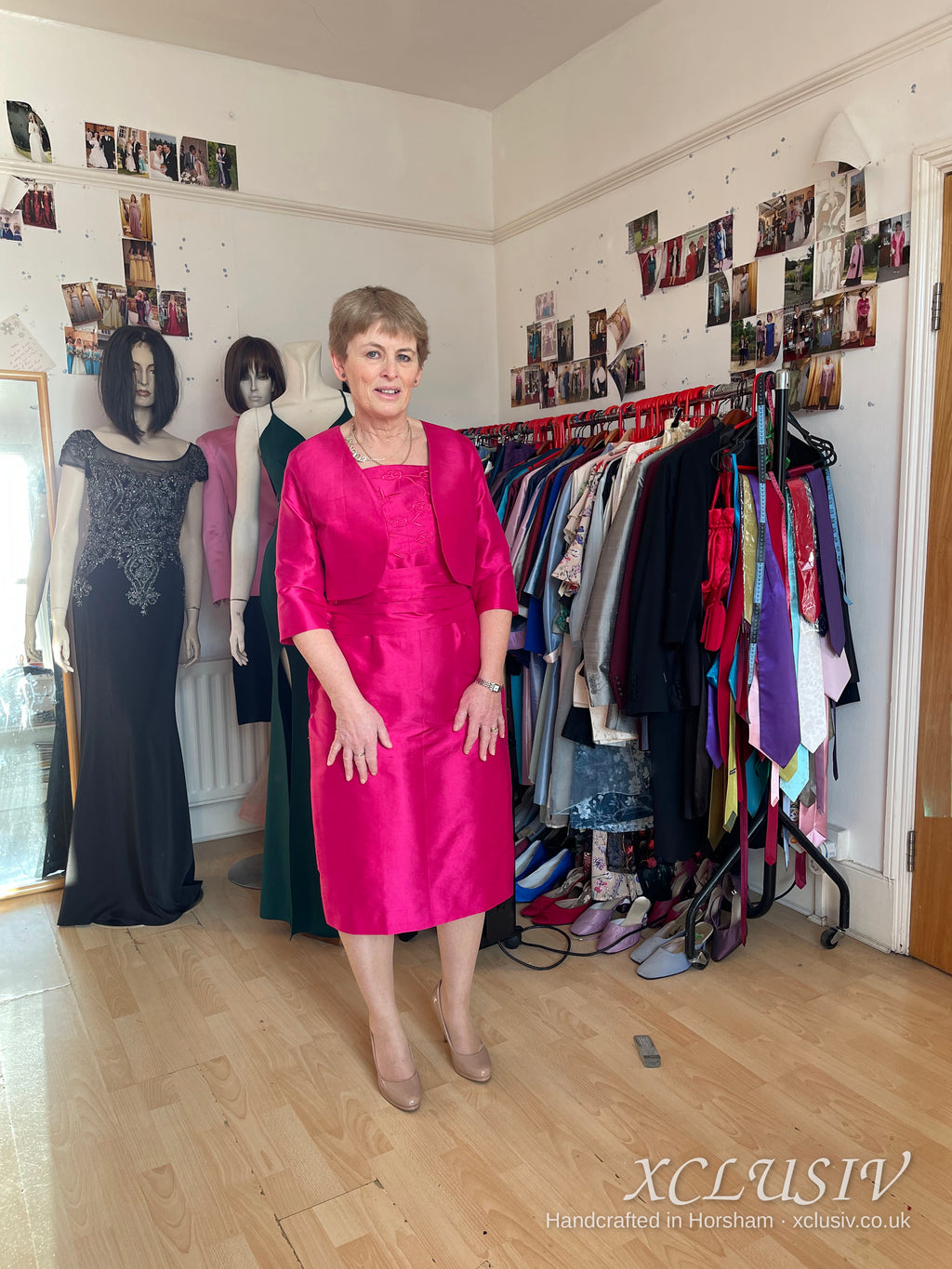 Fuchsia Silk Shift Dress & Jacket – Mother of the Bride – XCLUSIV Horsham (view 2)