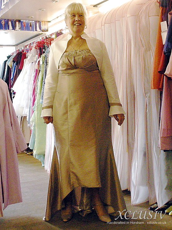 Gold Taffeta Fishtail Gown & Bolero – Mother of the Bride – XCLUSIV Horsham Main image