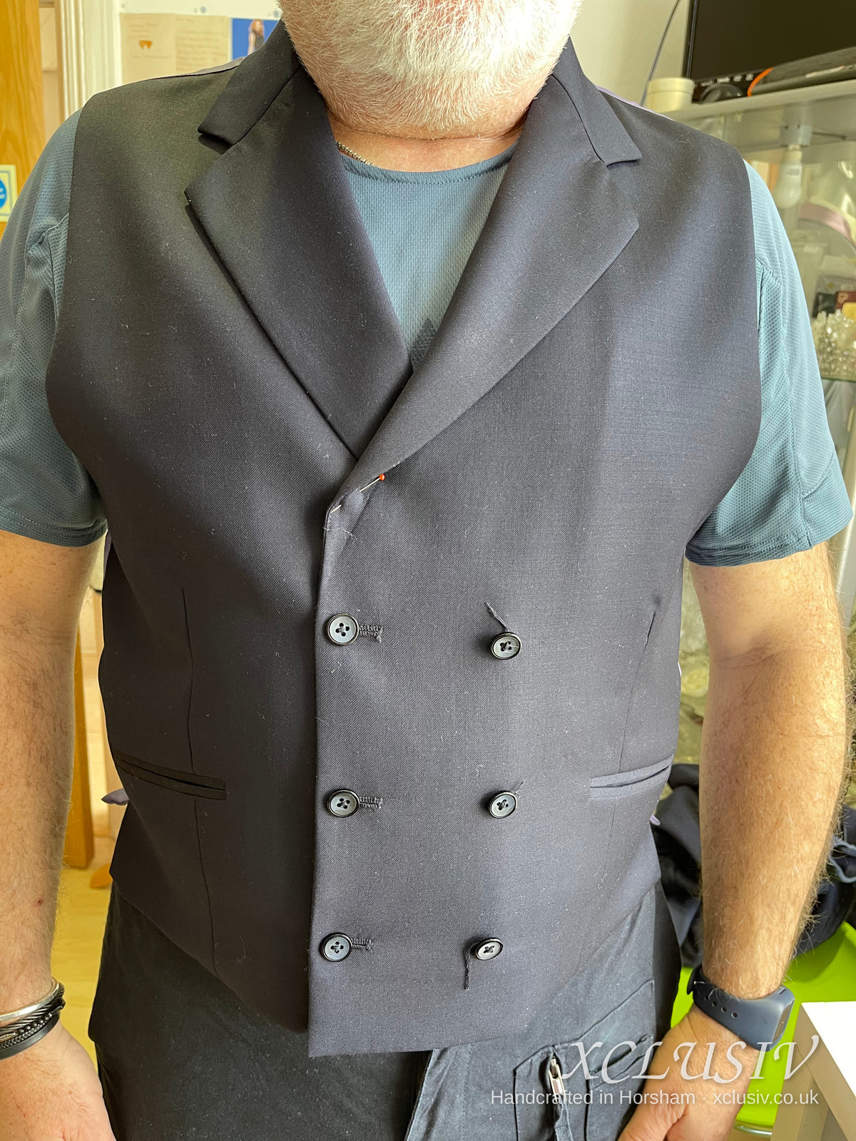 Grey Double-Breasted Waistcoat – XCLUSIV Horsham