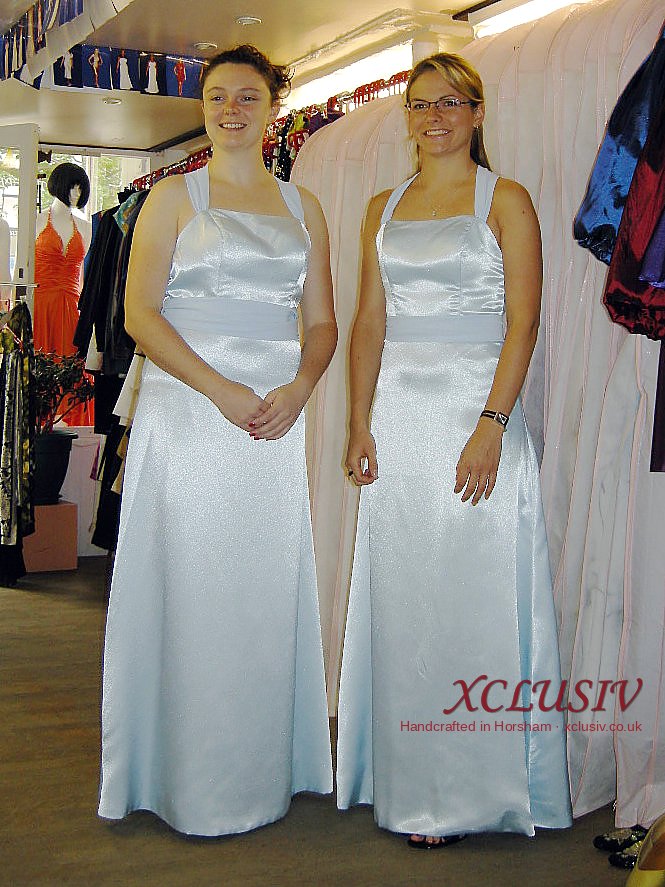 Ice Blue Satin Square-Neck Bridesmaid Dress – XCLUSIV Horsham
