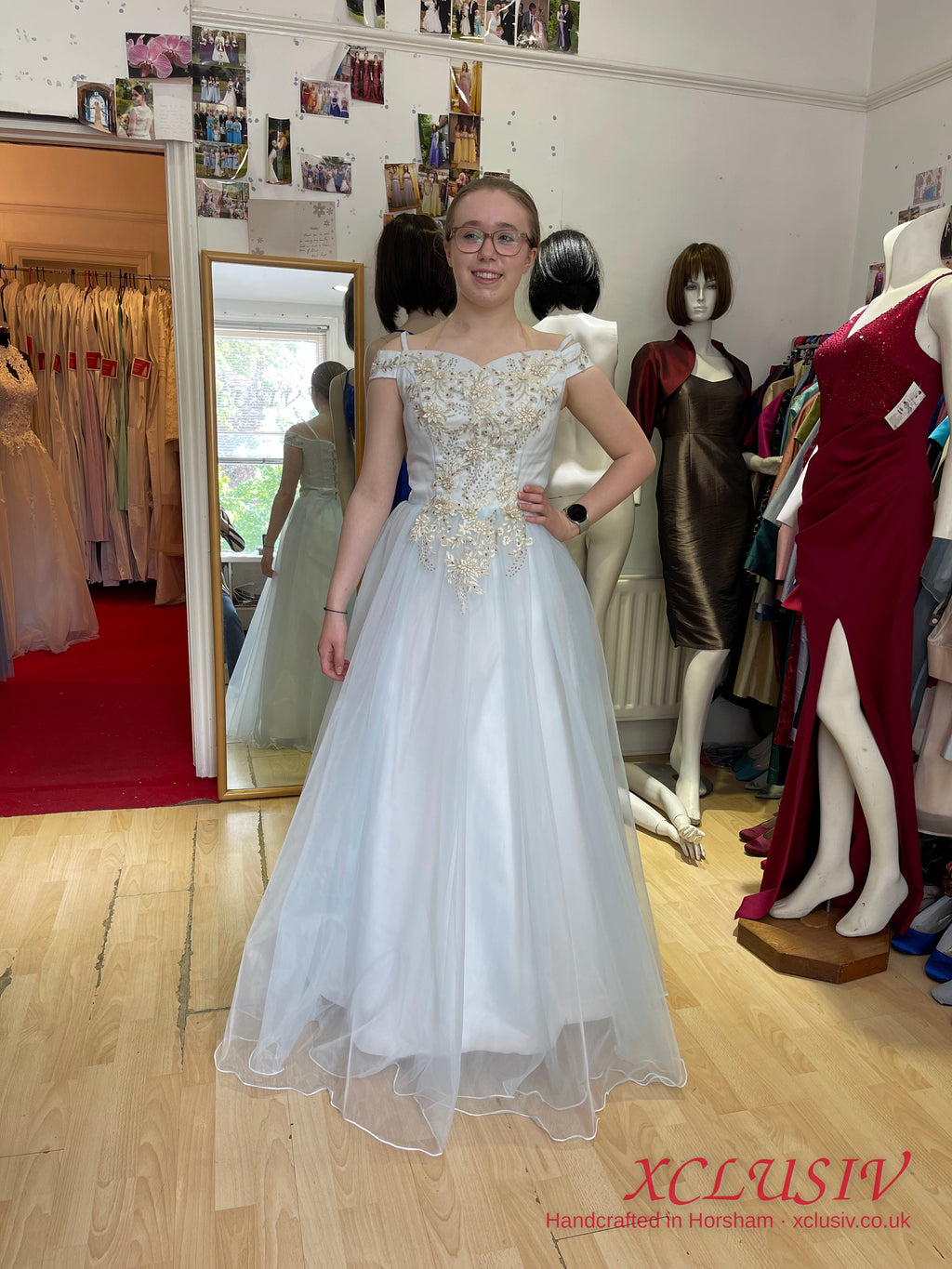 Ice Blue Tulle Beaded Ball Gown Prom Dress – XCLUSIV Horsham