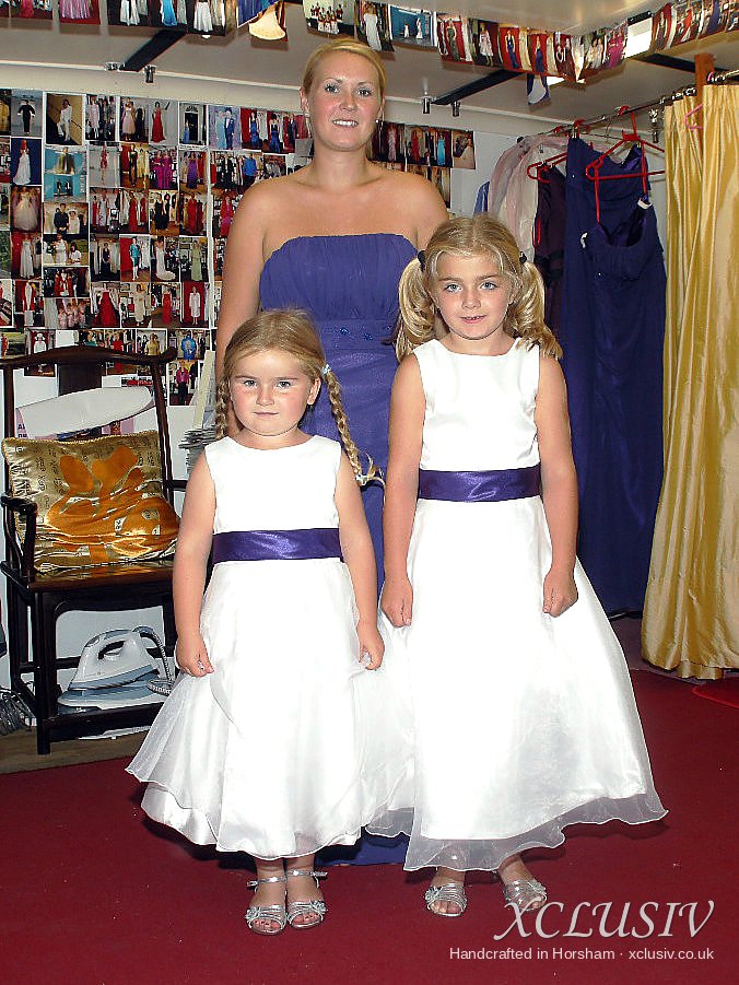 Indigo Chiffon Strapless Bridesmaid Dress with Flower Girls – XCLUSIV Horsham