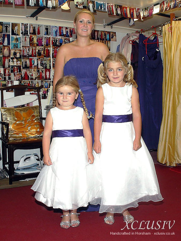 Indigo Chiffon Strapless Bridesmaid Dress with Flower Girls – XCLUSIV Horsham
