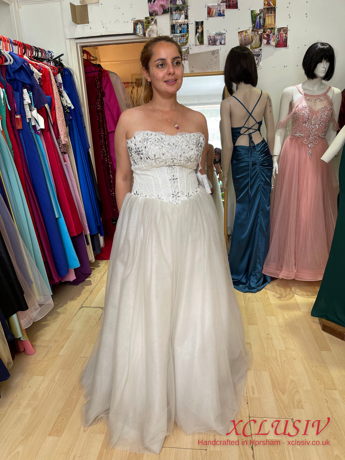 Ivory Beaded Corset Tulle A-Line Wedding Dress – XCLUSIV Horsham