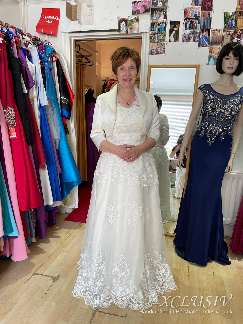 Ivory Lace A-Line Wedding Dress with Jacket – XCLUSIV Horsham (view 3)