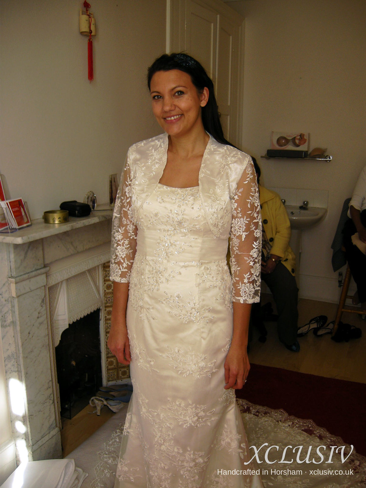 Ivory Lace Fitted Wedding Dress with Lace Jacket – XCLUSIV Horsham