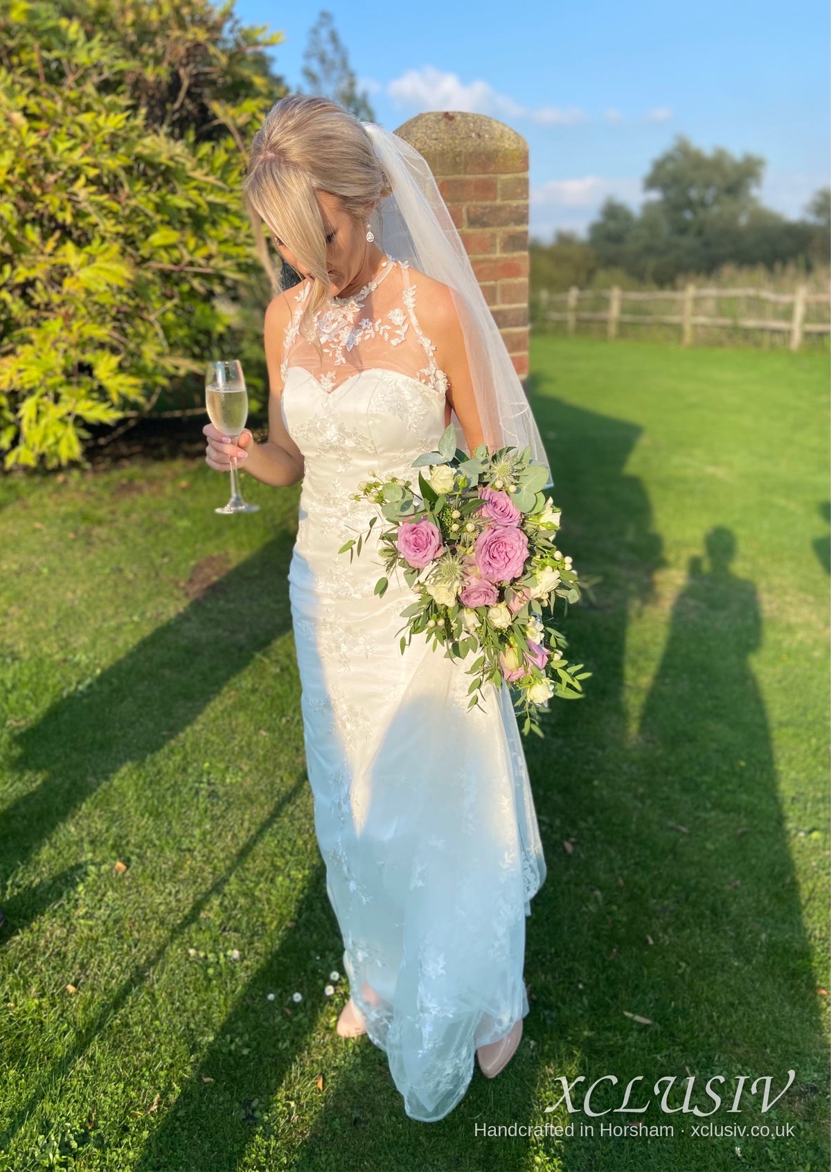 Ivory Lace High-Neck Wedding Dress – XCLUSIV Horsham