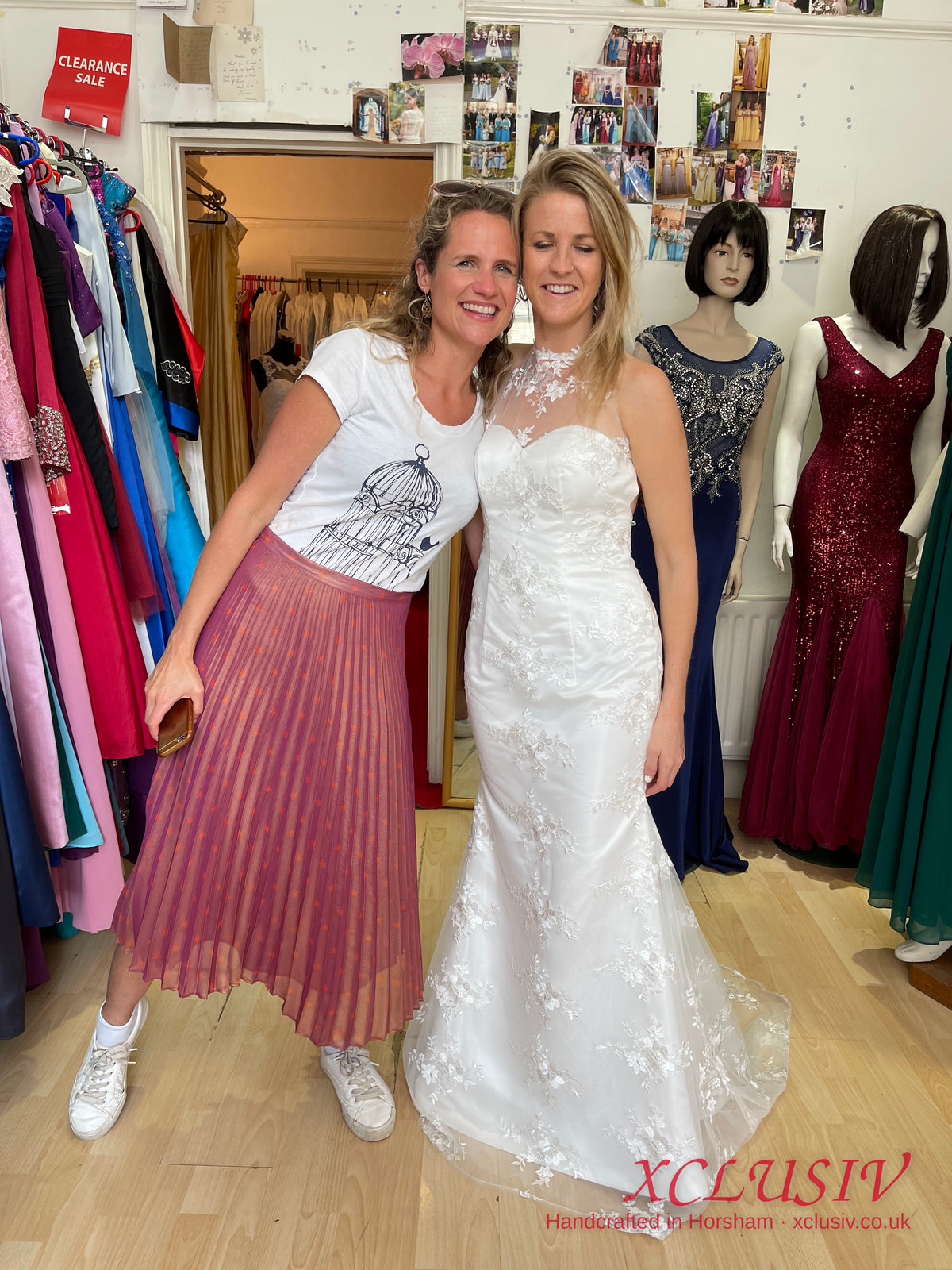 Fitted Ivory Lace Wedding Dress with Illusion Neckline – XCLUSIV Horsham