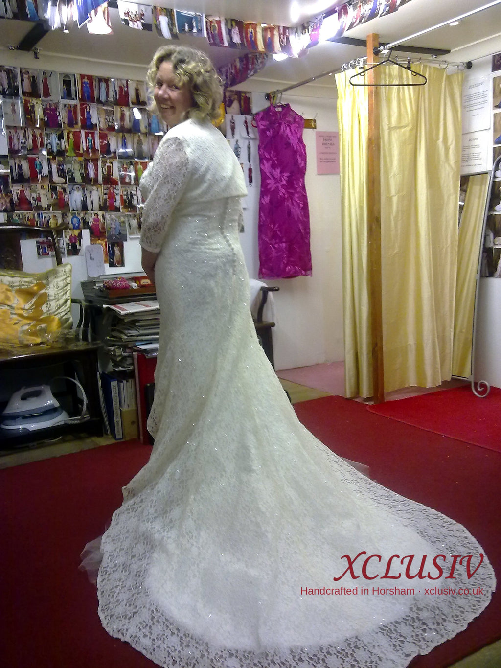 Ivory Lace Mermaid Wedding Dress with Lace Jacket & Long Train – XCLUSIV Horsham