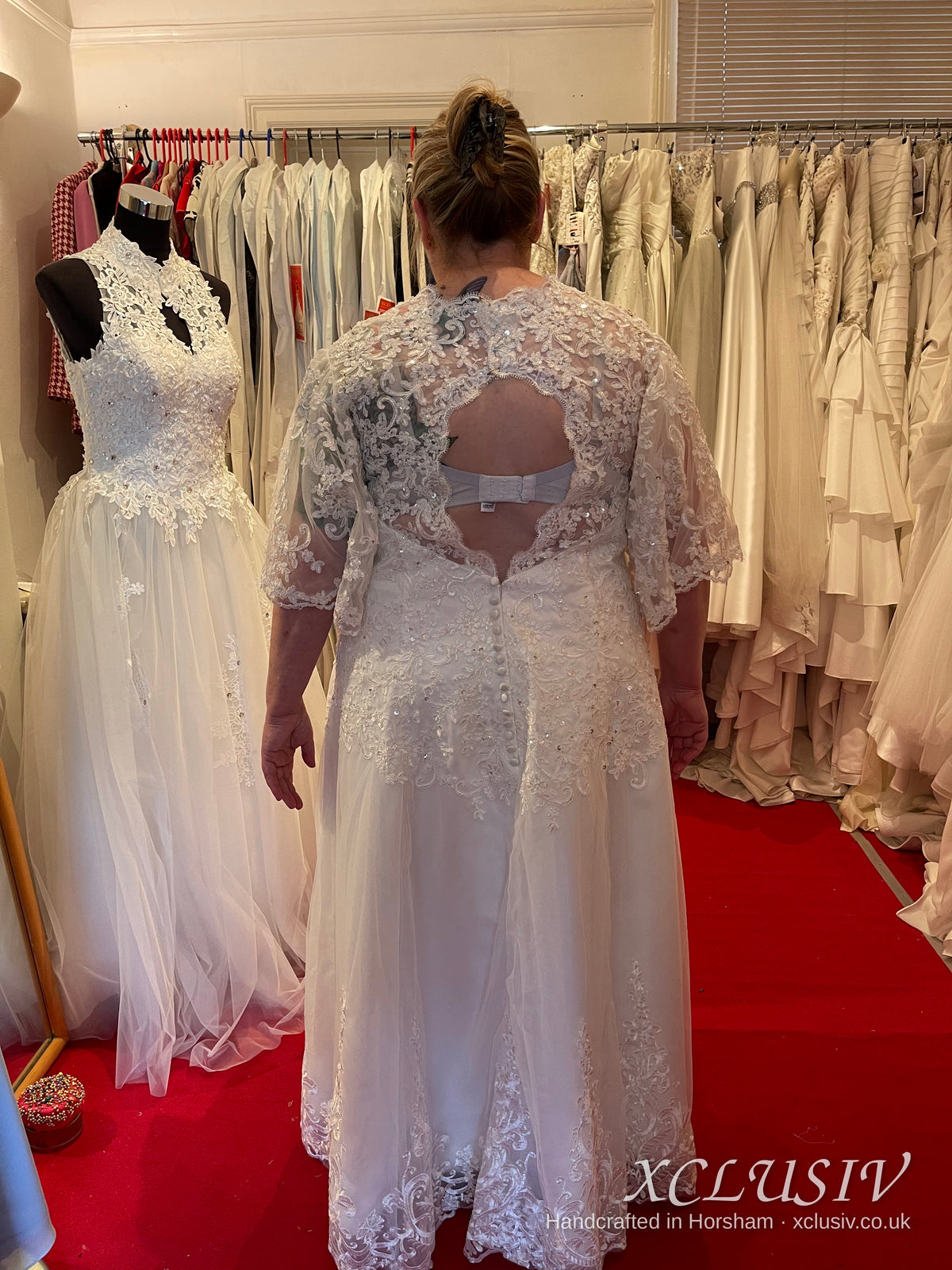 Ivory Lace Wedding Dress with Lace Cape – XCLUSIV Horsham