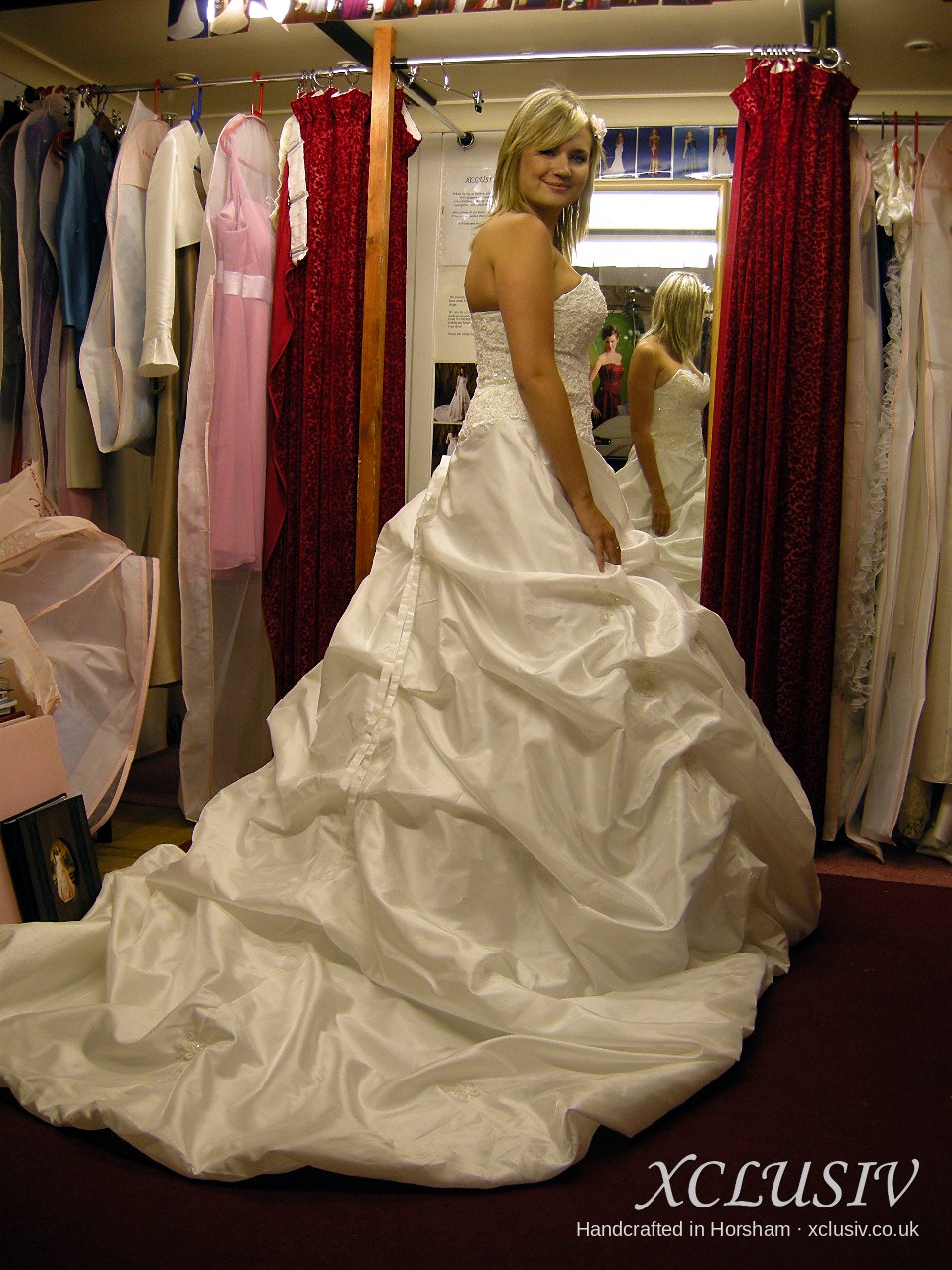 Ivory Pick-Up Ball Gown Wedding Dress with Beaded Sweetheart – XCLUSIV Horsham (view 4)