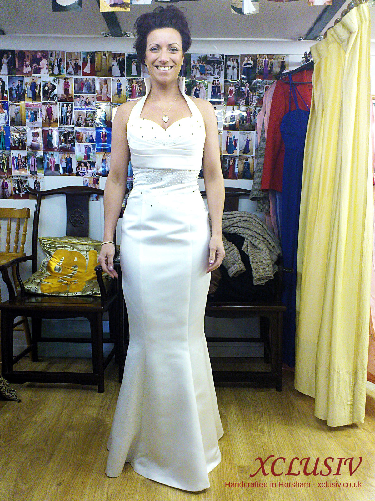 Ivory Satin Halter Mermaid Wedding Dress – XCLUSIV Horsham