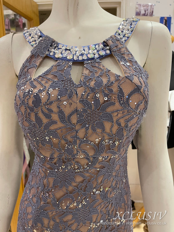 Lavender Sequin Lace Jewelled Halter Gown – Mother of the Bride – XCLUSIV Horsham (view 2)