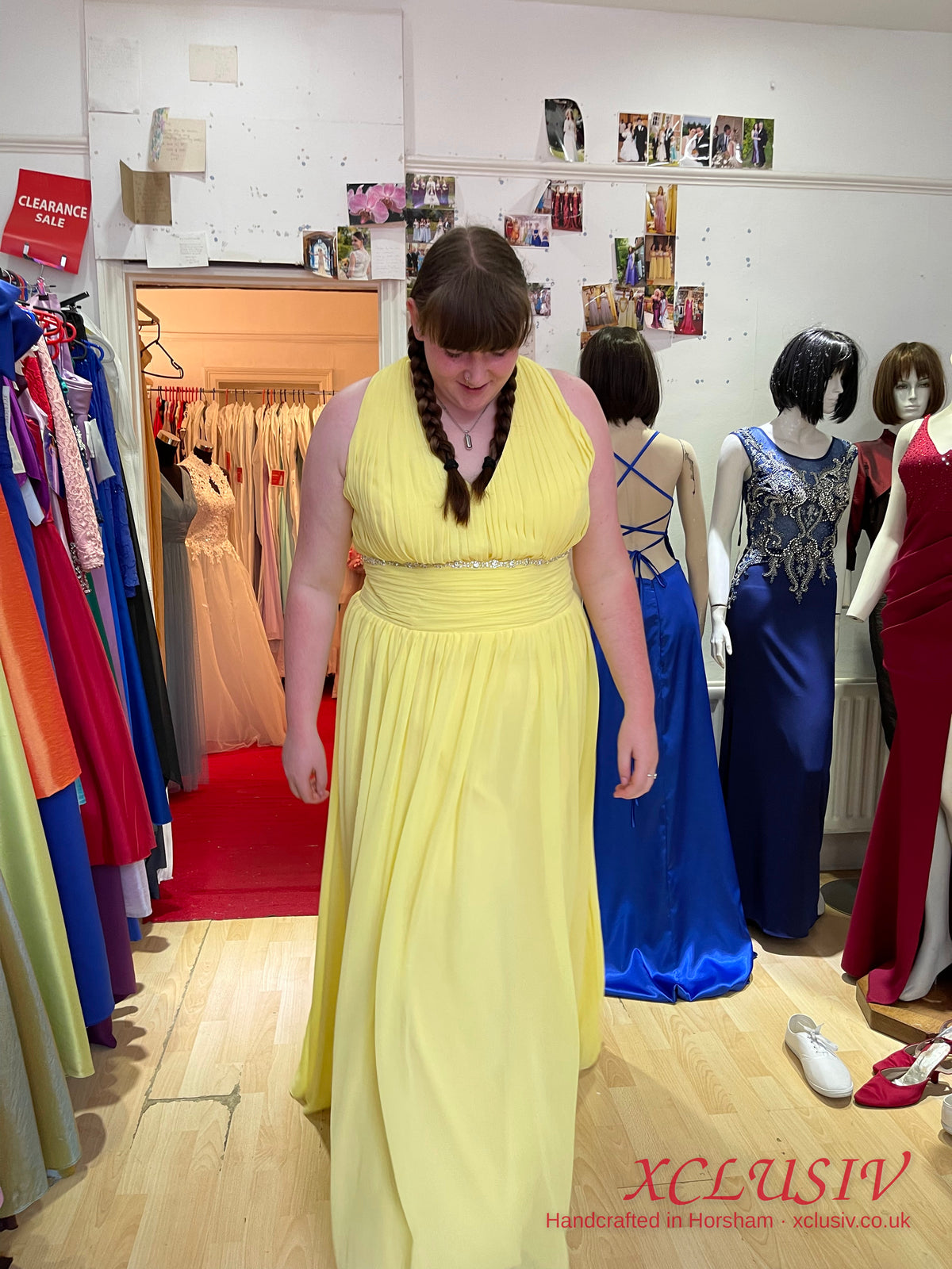 Lemon Yellow Chiffon Halter Prom Dress – XCLUSIV Horsham