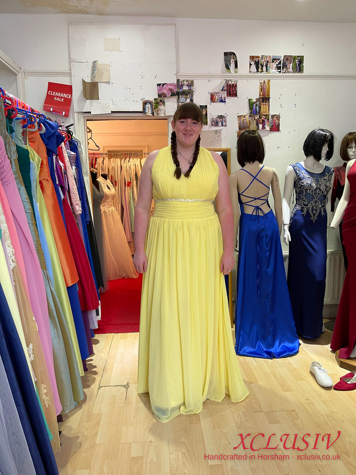 Lemon Yellow Chiffon Halter Prom Dress – XCLUSIV Horsham (view 2)