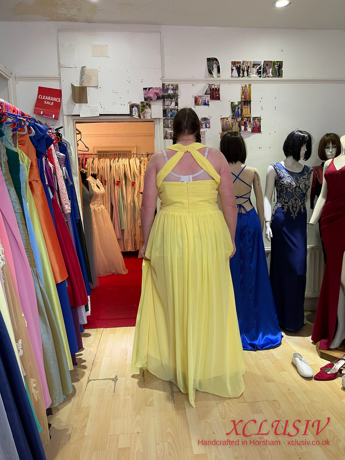 Lemon Yellow Chiffon Halter Prom Dress – XCLUSIV Horsham (view 3)