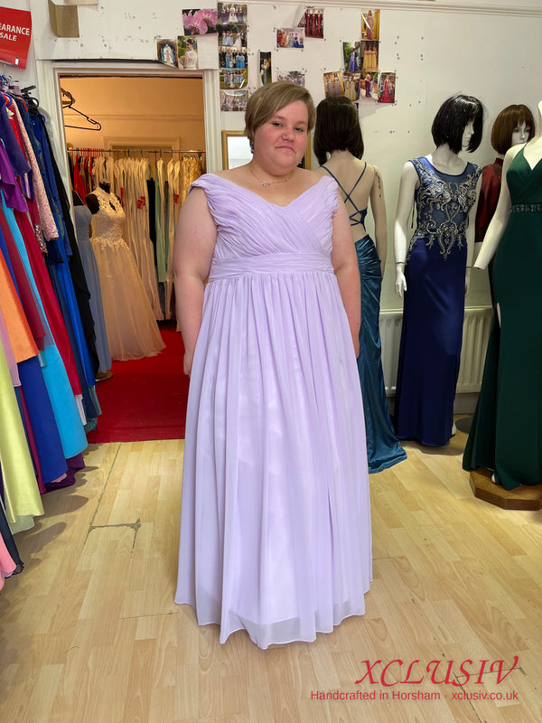 Lilac Chiffon Lace-Up Back Bridesmaid Dress – Plus Size – XCLUSIV Horsham